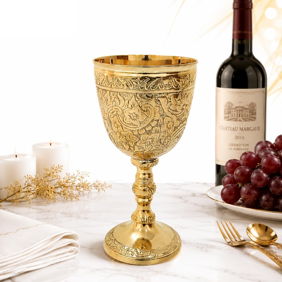 Wine Goblet Vintage Chalice | 150 ml | Roman King Arthur Wine Cup Renaissance Medieval Drinking Goblet Unique Gift For Thanksgiving Christmas & Holidays