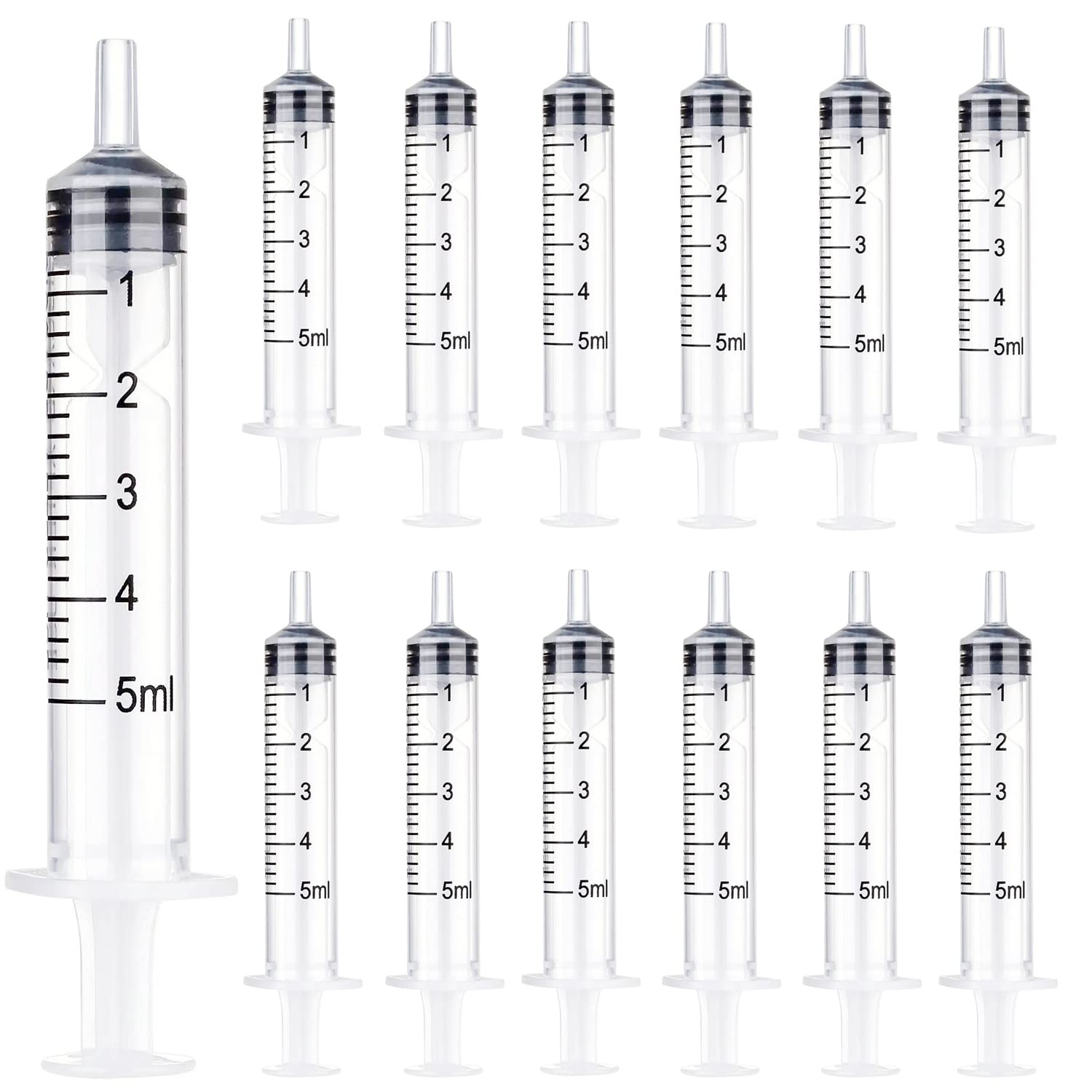 MIELIKKE 30 Pack Plastic Syringe, Individual Package Syringe, Suitable for Lip Gloss, Paint, Epoxy Resin, Watering Plants, Glue Applicator or Oil, Measuring Liquids and Refilling (5 ml)