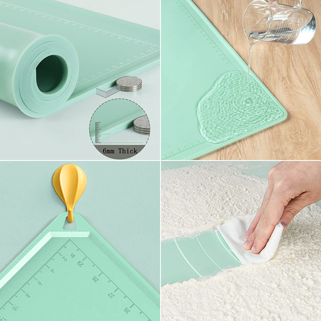 Silikonmatte Silikon Backmatte, Extra Große Dicke Antihaft rutschfest Ausrollmatte Teigmatte Für Pie Pizza Kuchen Kekse 70x50cm