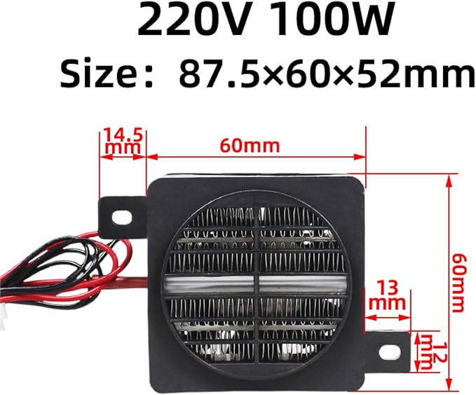 Calefactor Eléctrico Cerámico PTC 220V 100W-200W con Ventilador miniatura 2