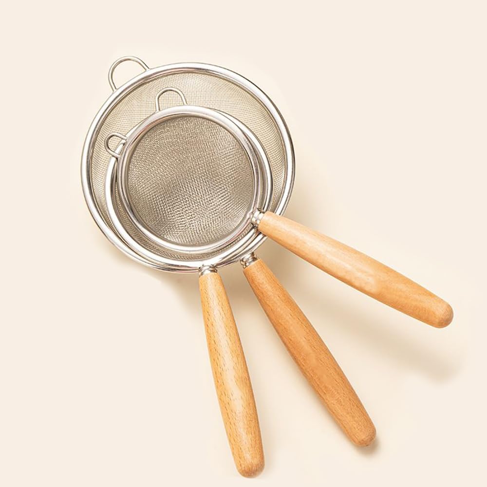 Set Di 3 Colini A Rete Fine In Acciaio Inox 7-10 Cm – Filtro Per Tè, Cocktail, Farina E Spezie – Manico Antiscivolo, Lavabile In Lavastoviglie - 5