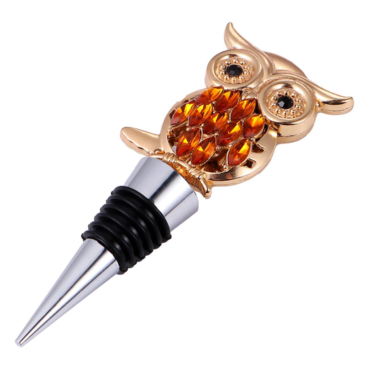 Bouchon à Vin en Alliage Métal Argenté Hibou 1 Pièce
