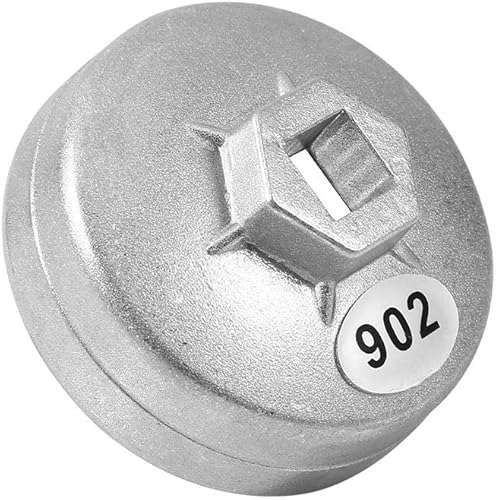 Miniatura 7 de Llave de filtro de aceite de 14 flautas de 2.638 in – Keenso 902 Llave de filtro de aceite de aluminio para automóvil, herramienta de extracción de