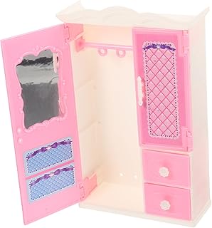 SAFIGLE Brinquedos Mini Guarda-Roupa Almirah Para Roupas Armário Guarda-Roupa Armário Guarda-Roupa Móveis De Armazenamento Miniture Móveis De Casa Miniture Plástico Guarda-Roupa Mini Casa