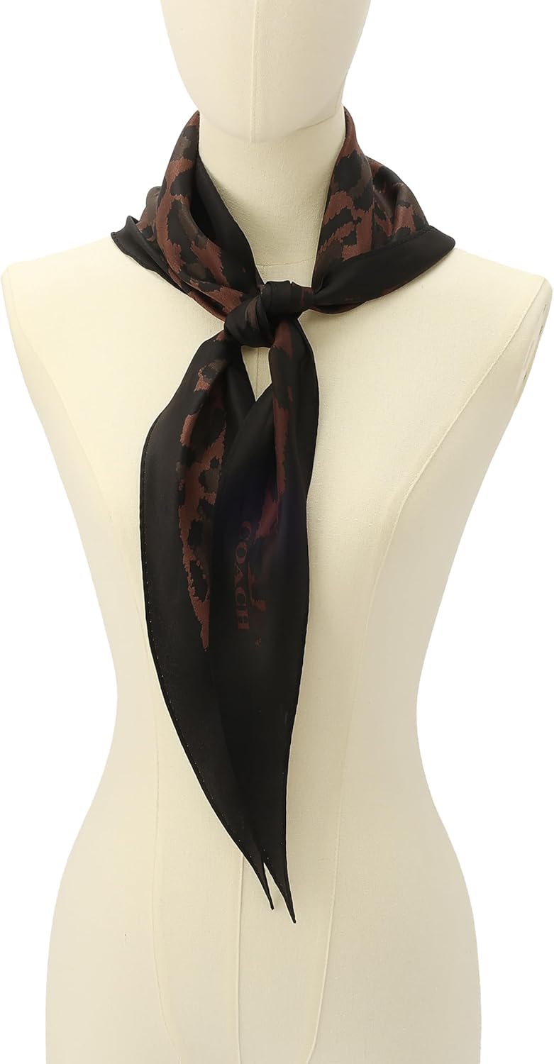 COACH womens Leopard Printed Silk Elongated Triangle - Image 6