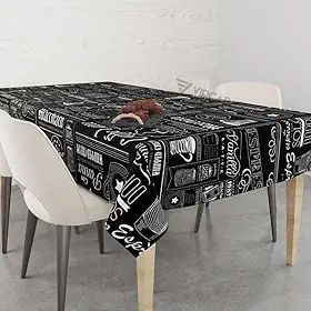 Toalha De Mesa Retangular Impermeavel Termica 6 Lugares Estampa Expresso
