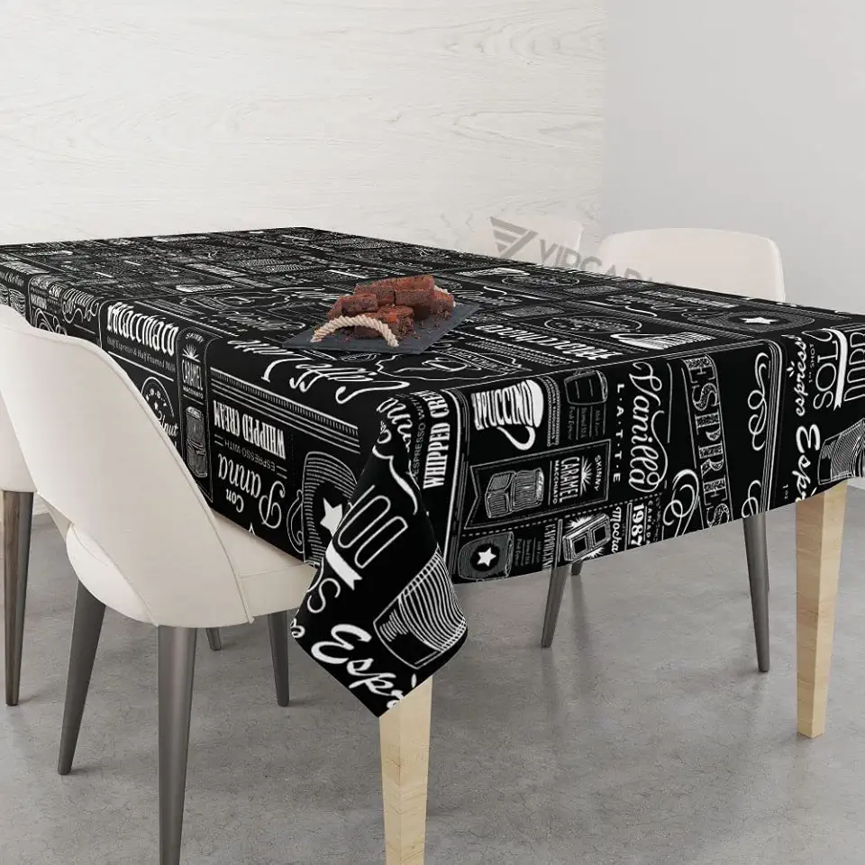 Toalha De Mesa Retangular Impermeavel Termica 6 Lugares Estampa Expresso