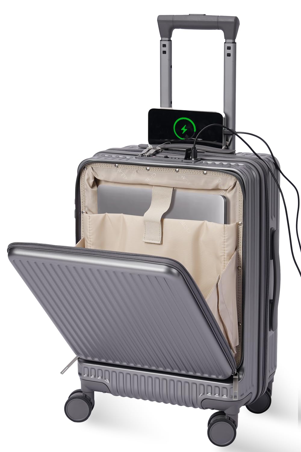 【グレー/Sサイズ/機内持込可】シシベラ スーツケース 前開き suitcase ッパー キャリーケース 機内持ち込み ストッパー 付き 360度回転 ブレーキ機能 静音 USBポート TSAローク ABS+PC 耐衝撃 海外旅行 ビジネス 出張 修学 Amazon | シシベラ スーツケース 前開き suitcase ッパー キャリー