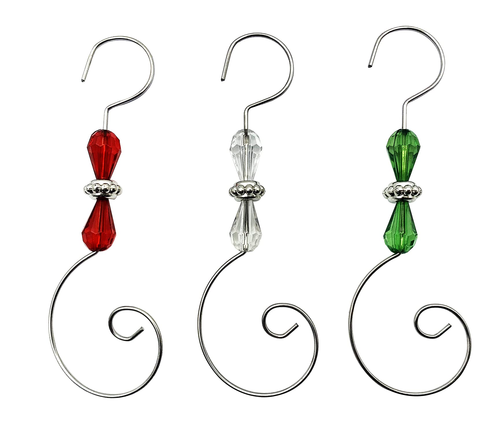NOVIIML t Hook Steel Wire Ornament Hook Acrylic Jewelry Hook for Christmas Tree Ornament Hanger, Home Decor-36 Pieces (Silver)
