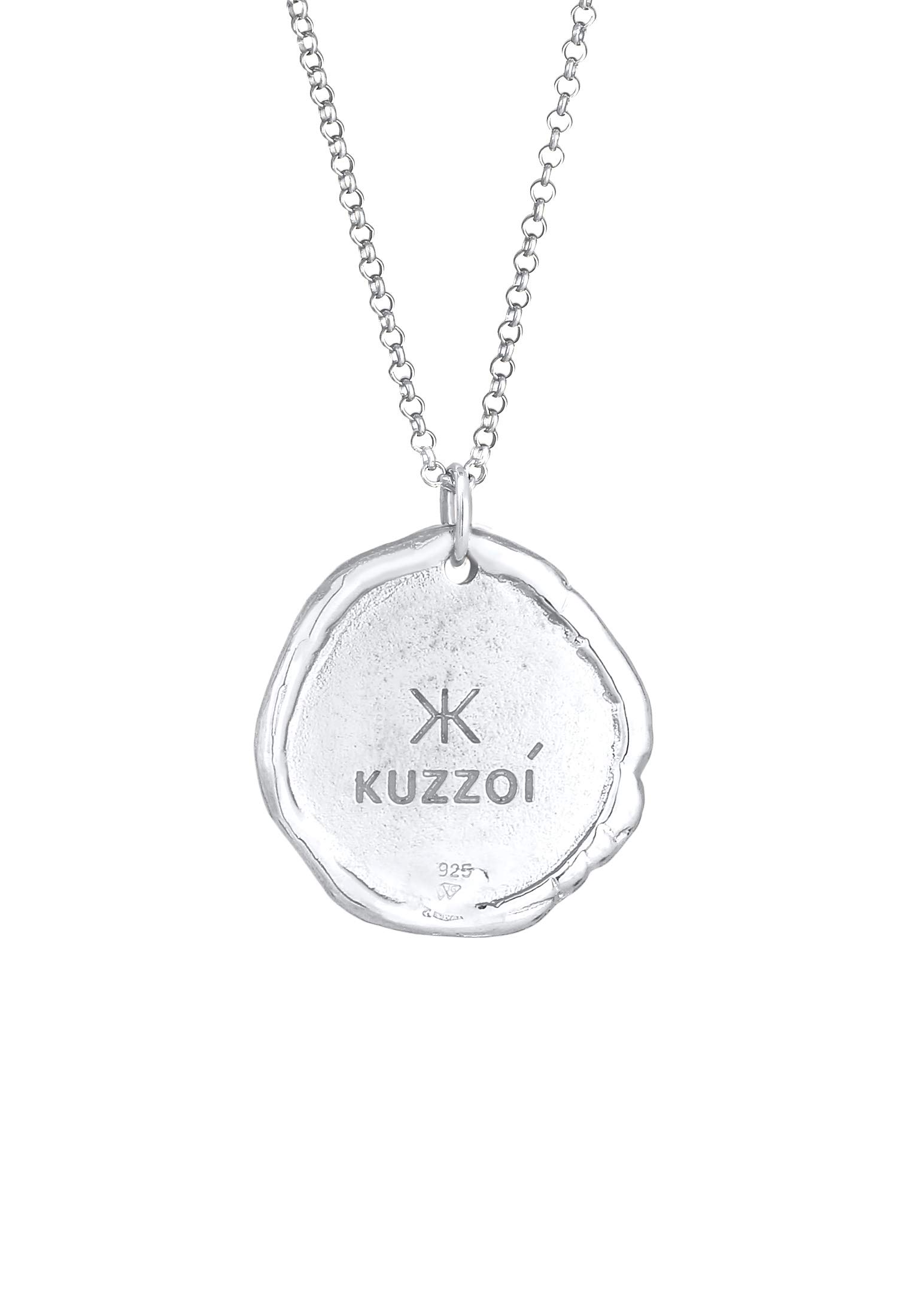 Kuzzoi Herren Silber-Halskette mit Münze Anhänger Rund (25 mm), Halskette für den Mann in 925 Sterling Silber, Venezianer Kette mit antiken Coin, Herrenkette Anhänger Vintage handgefertigt