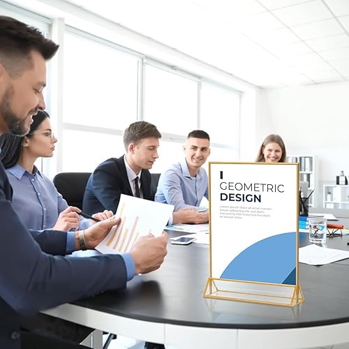 Miniatura 8 de Soporte acrílico para letreros transparentes de 8.5 x 11 pulgadas, soporte para volante de doble cara, soporte de menú de mesa para número de mesa