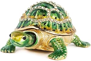Bejeweled Green Turtle Trinket Boxes: A Symbol of Tranquility and Earth Connection