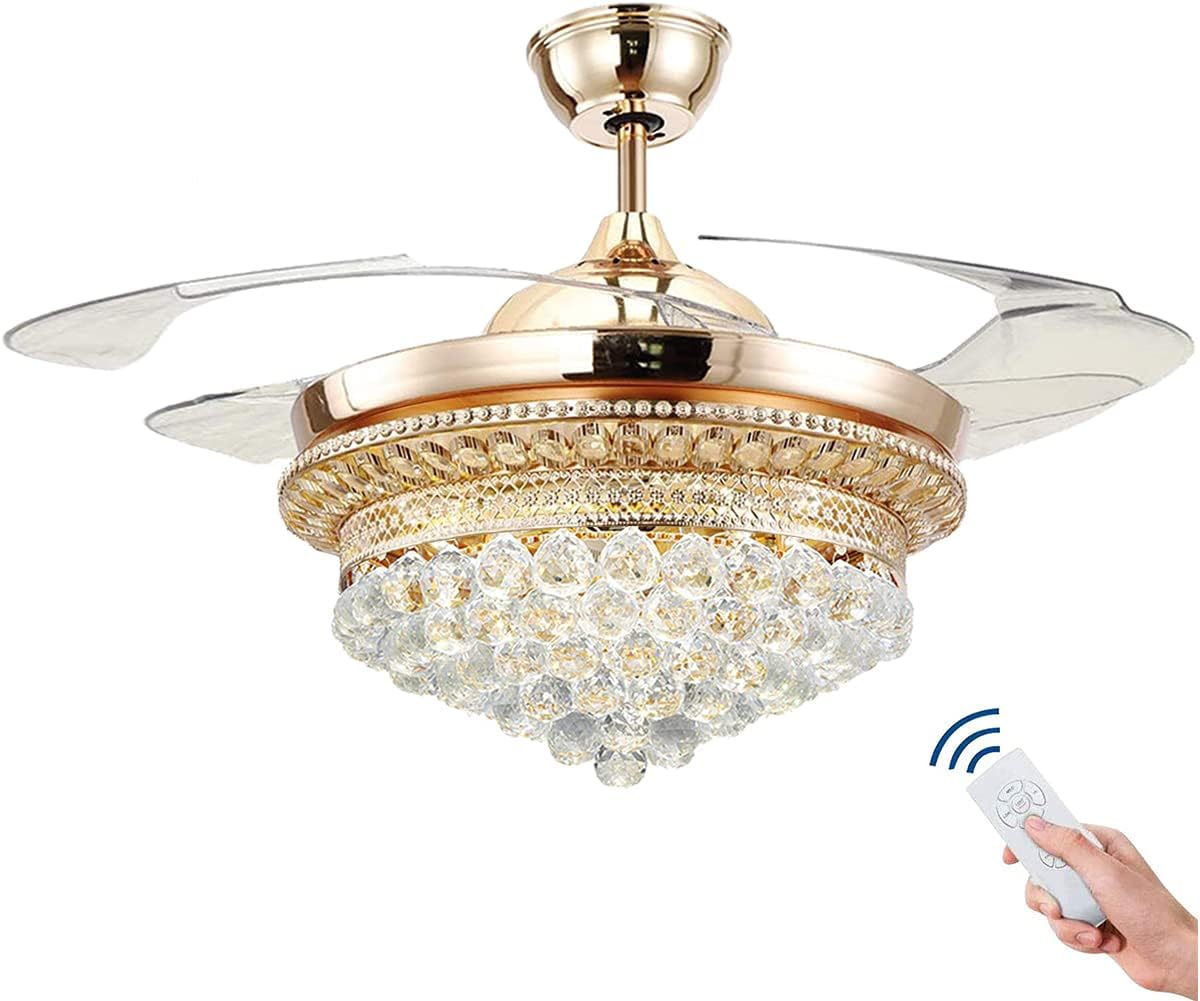 Amаzоn Crаzу 🔥 Dеаlѕ LED Modern Ceiling Fan Retractable Ceiling Fan with Lights Remote Control Bladeless Ceiling Fan Fandelier Bedroom Living Room Dining Room Chandelier Ceiling Fan 42 Inches 36W LED Light
