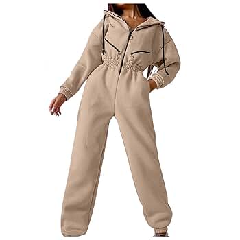 Amazon.com: Women's Fleece Jumpsuits One Piece Outfits Long