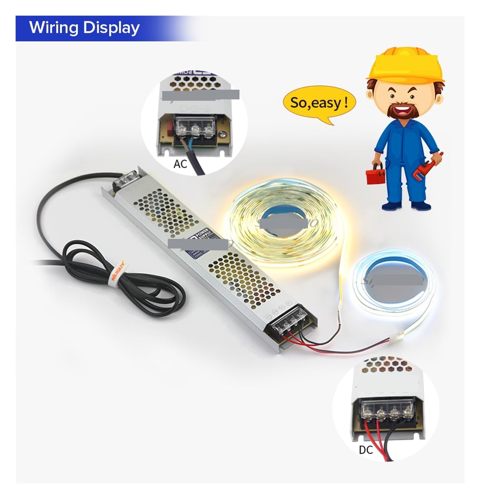 Transformadores de iluminación, fuente de alimentación del controlador LED, adaptador de transformador ultrafino de 60W 100W 150W CC 12V 24V, for tira LED WS2815(60W,12V)