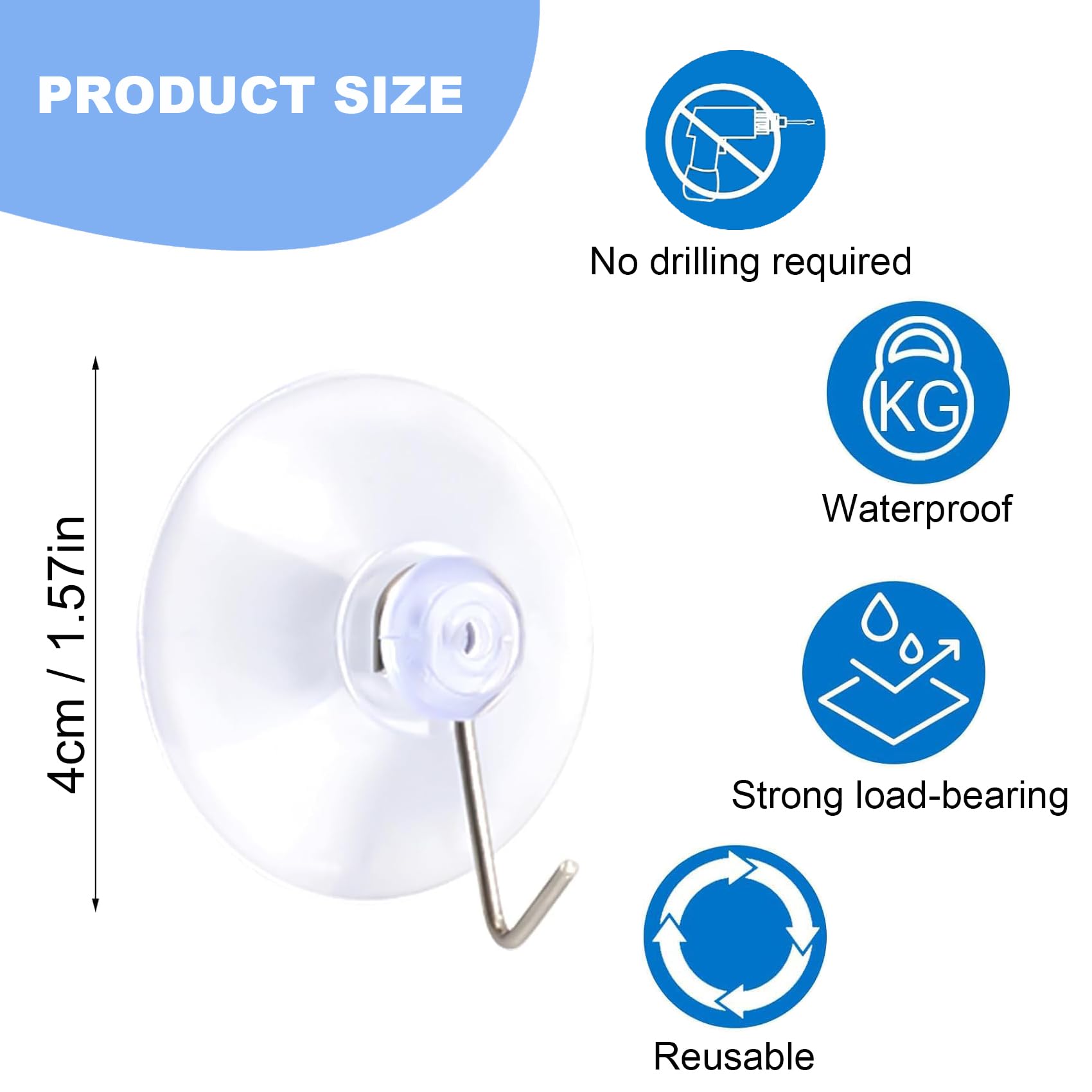 Gudalea 2 pezzi Ganci A Ventosa per Asciugamani, Ganci Doppi per Accappatoio, Ganci Resistenti Con Ventose Vacumn Power, per Accappatoio, Bagno, Cucina, Doccia, Vasca Da Bagno, Accappatoio