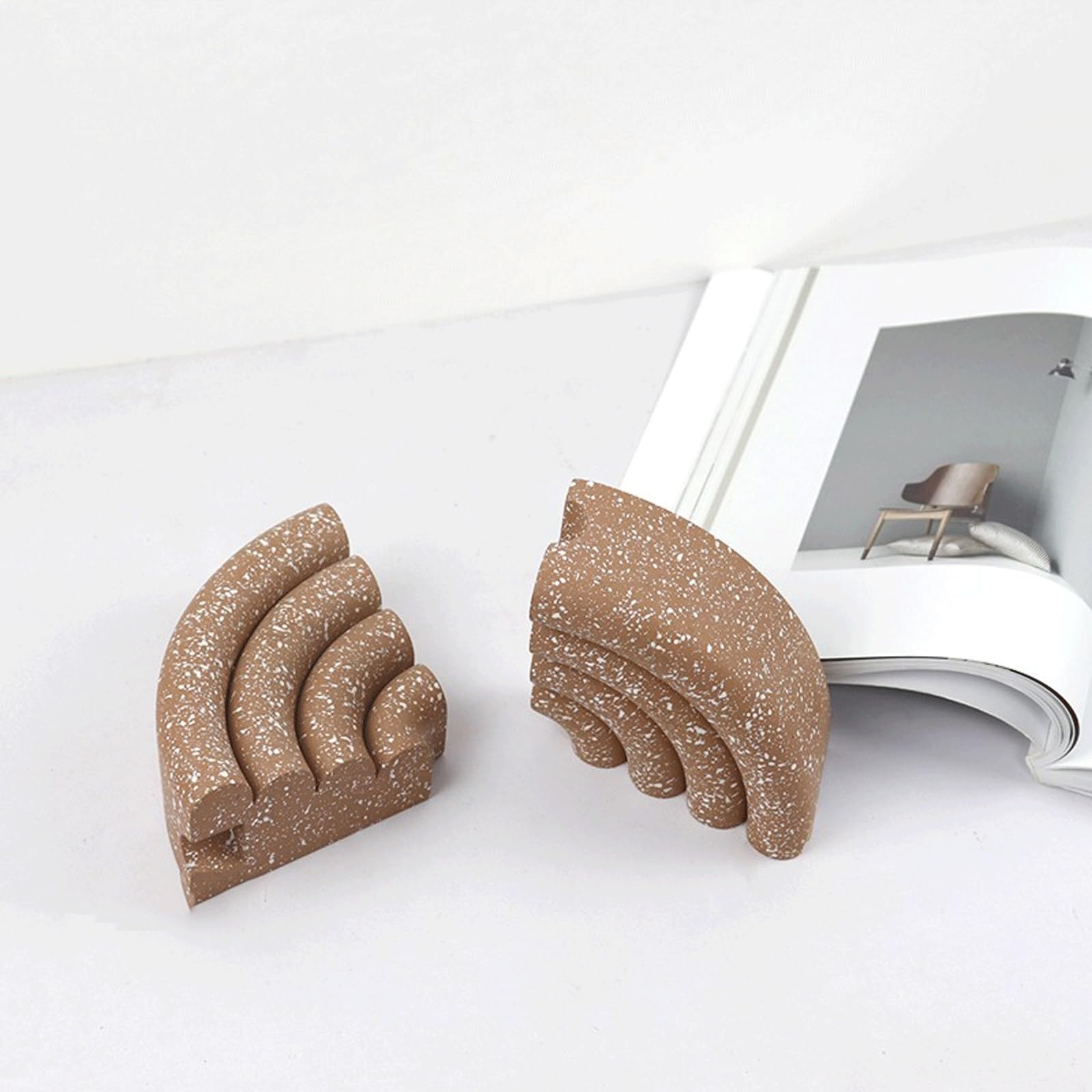 Fermalibri Moderni Geometrici creativi in Resina per Studio, mensola per la casa, Decorazione per scrivania, fermalibri per mensole
