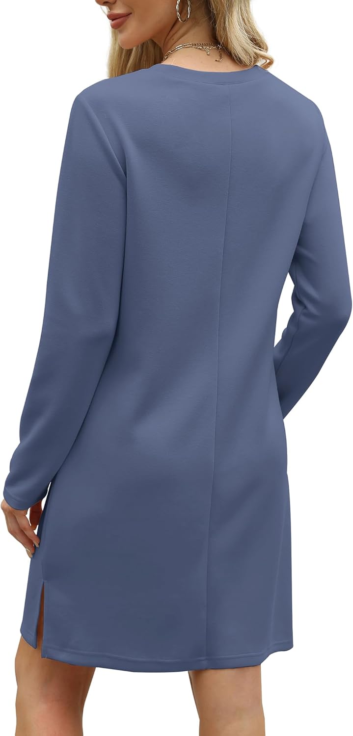 Sampeel Dresses for Women 2024 Casual Long Sleeve Dress Trendy Fall Fashion Cozy Travel Airport Outfits - Image 5