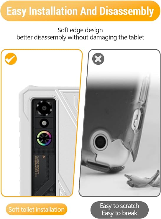 Case for REDMAGIC Astra Gaming Tablet 9.06 Inch, FJIASTB Flexible TPU Cover with Kickstand for ZTE Nubia RedMagic Gaming Pad 3 Pro Tablet, Shockproof (White)