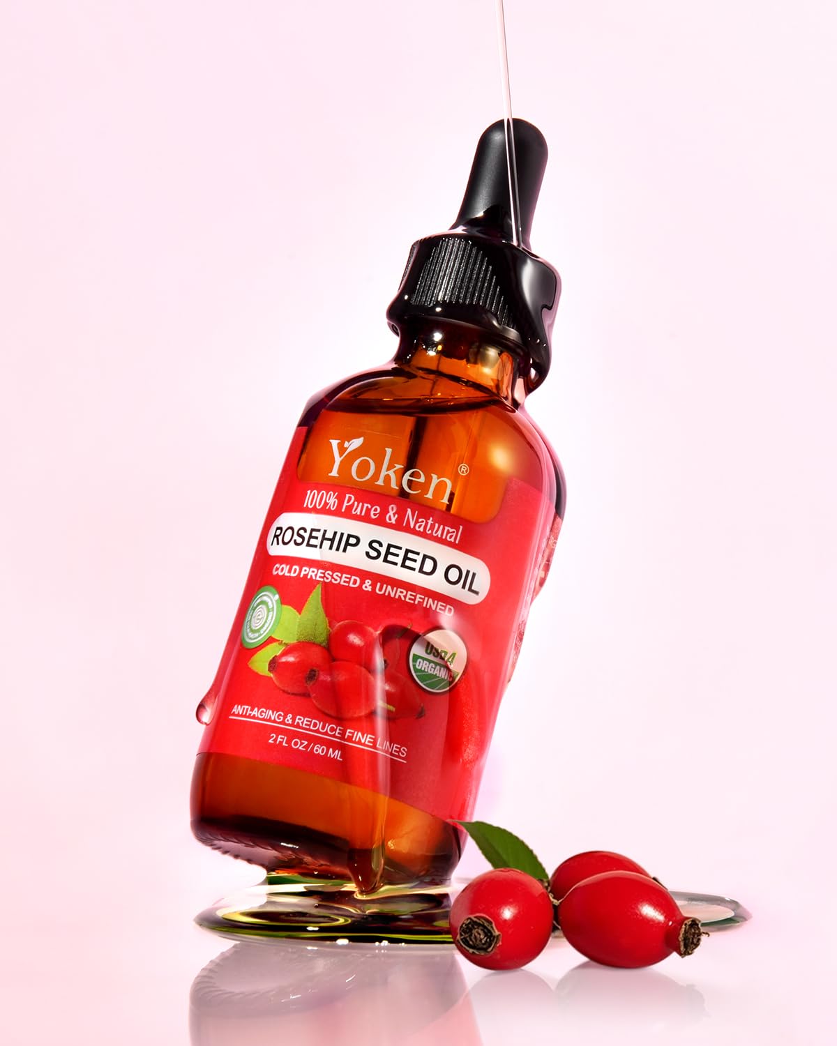 Amazon.com: Yoken Organic Rosehip Seed Oil for Face, Skin & Hair