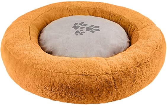 Amazon ペットベッド ペットハウス 犬小屋 犬ベッド 手作り ふわふわ 四季用 冬用 小屋 のんびり 温かい 保温 滑り止め 耐噛み 取り出す 可愛い 丸形 イエロー 65 16cm Hsfeo ベッド クッション 通販