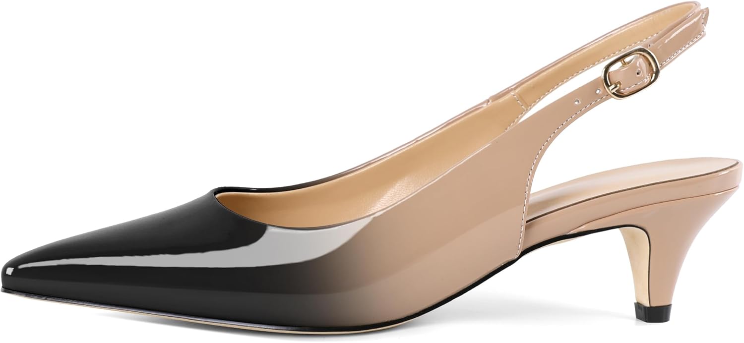 Slingback Pumps Kitten Heels for Women Low Heel Pump Square Toe Shoes Elegant Comfortable Pump 2 Inch Adorable Heel - Image 6