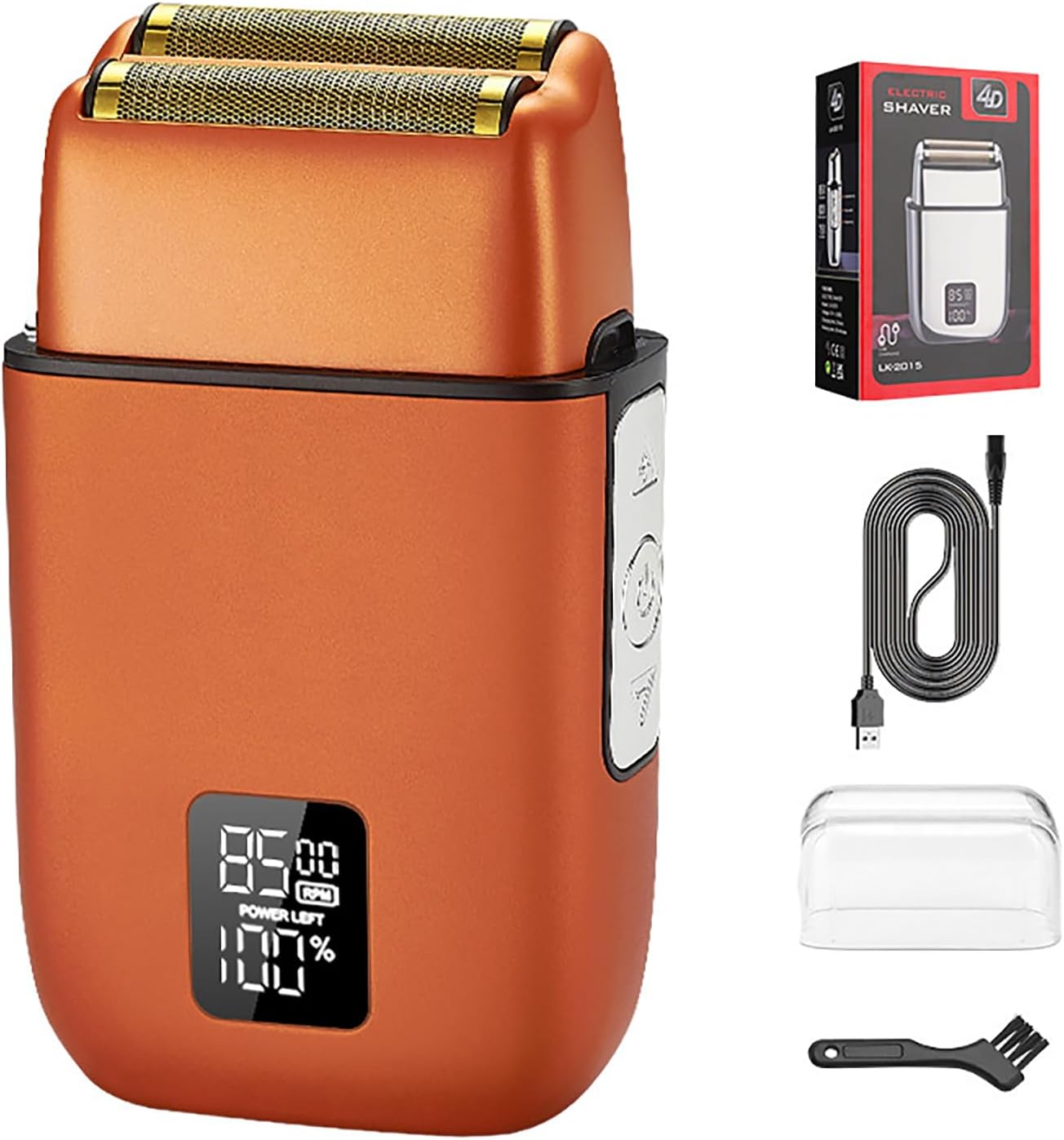 WAIKIL 2012 Portable Retro Electric Trimmer Efficient Cordless Beard Trimmer Dual Head Wet and Dry Men's Trimmer Beauty Instrument Suitable for Home Travel (BK) (Gold)