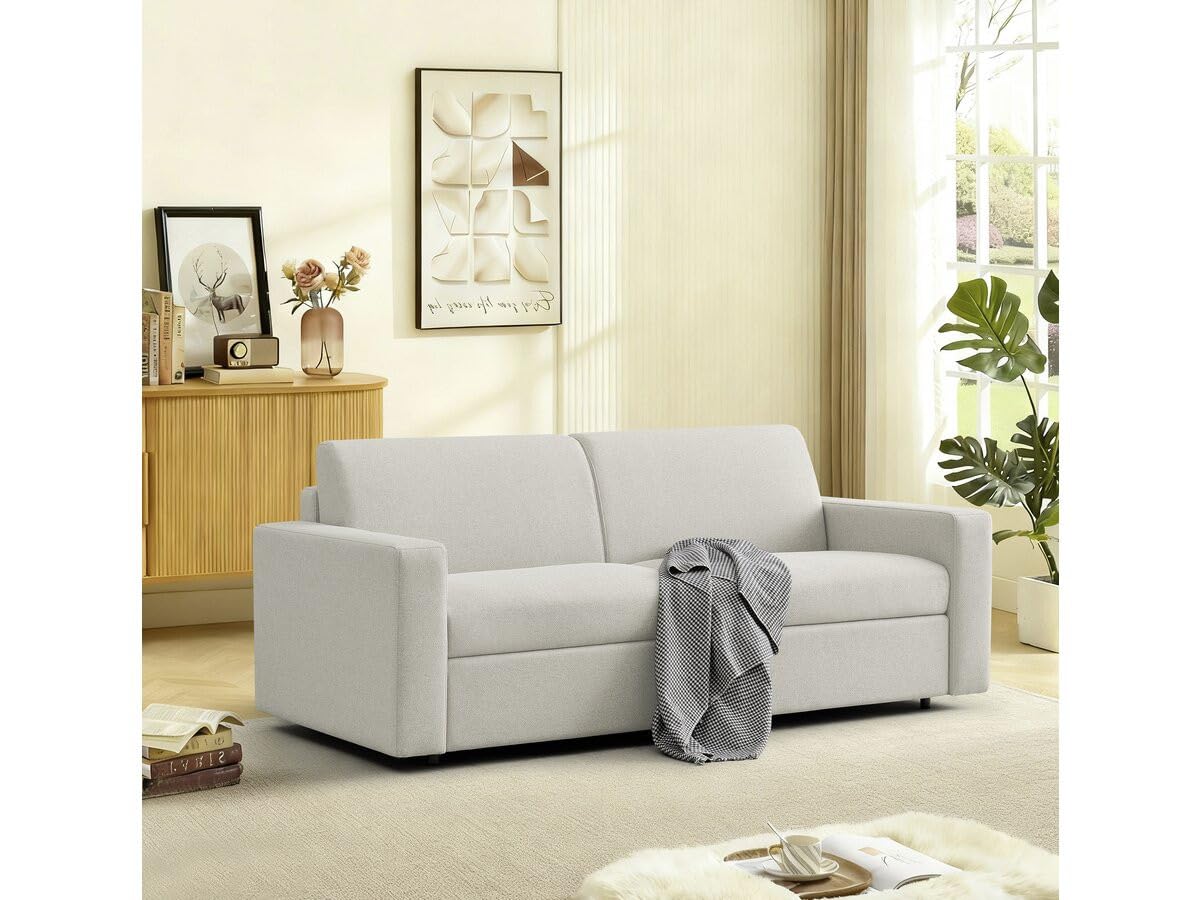 Habitat et Jardin Canapé Convertible Express en Tissu Diana - Couchage 140 cm - 3 Places - Beige