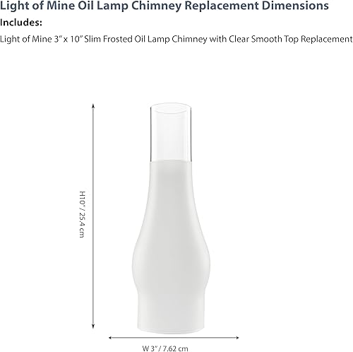Miniatura 2 de Light of Mine - Chimeneas de repuesto para lámpara de aceite (3" x 10" escarchadas)