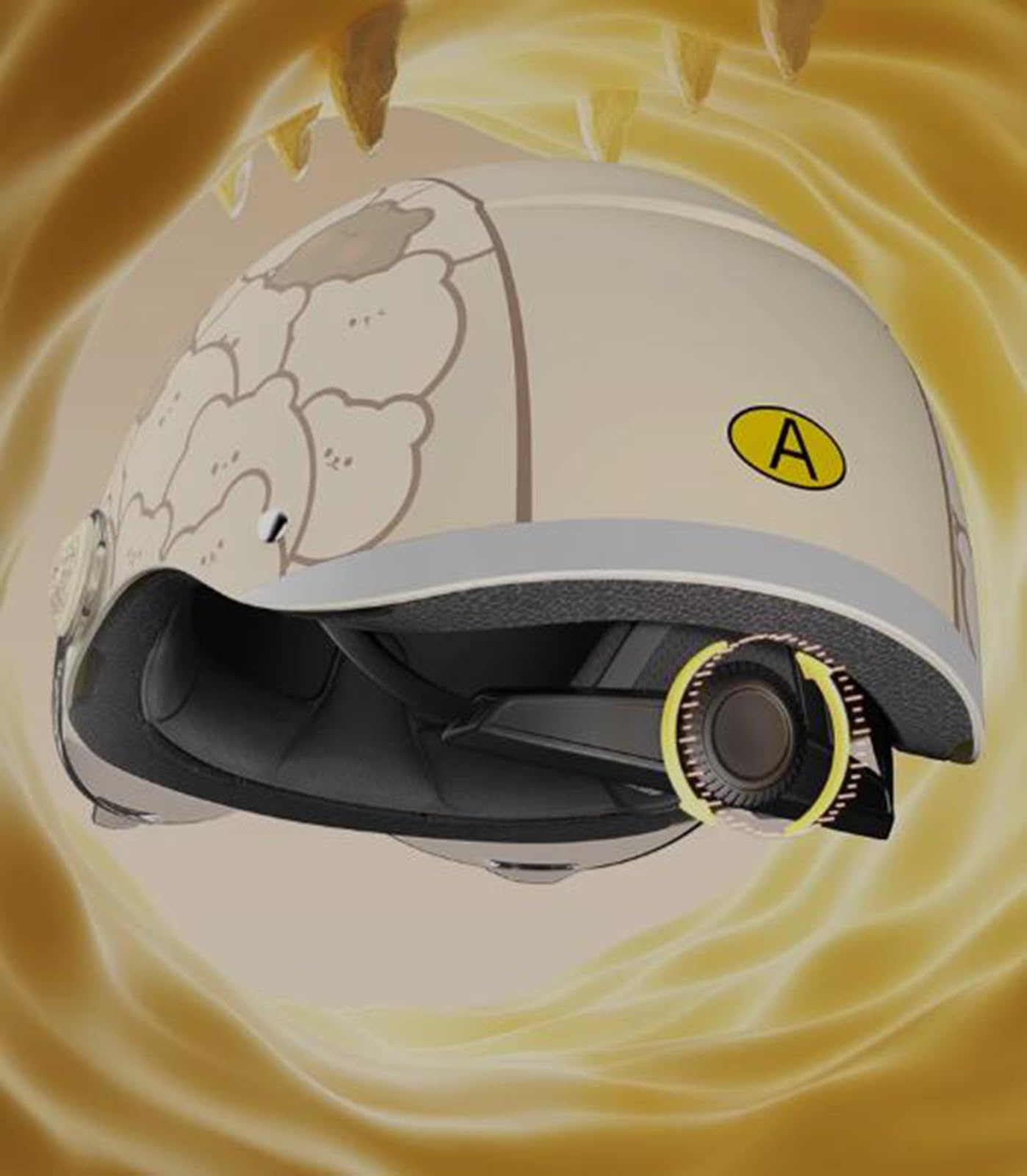 Casco De Motocicleta para Niños Casco Abierto De Calle Medio Casco para Niños Y Niñas con Visera Casco Jet De Moda para 2-12 Años C,50-56CM