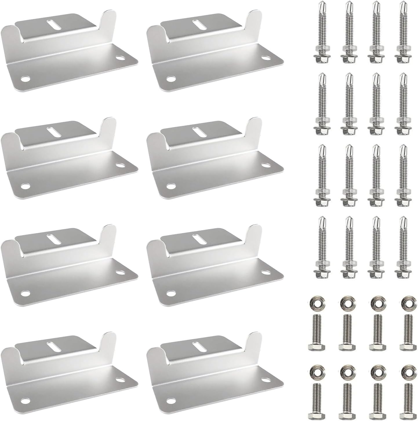 Ampper Solar Panel Mounting Brackets, Aluminum Roof Solar Panel Mounting Z Brackets with Bolts & Nuts for RV, Boat, Yacht, Trailer, Off Gird and More Installation (2 Sets / 8 Units)
