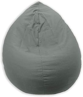 Acomoda Textil - Funda de Puff Pera, Funda Sofá Perezoso Sin Relleno, Bolsa de Frijol Grande. Funda Puff Cómoda y Confortable. (Gris)