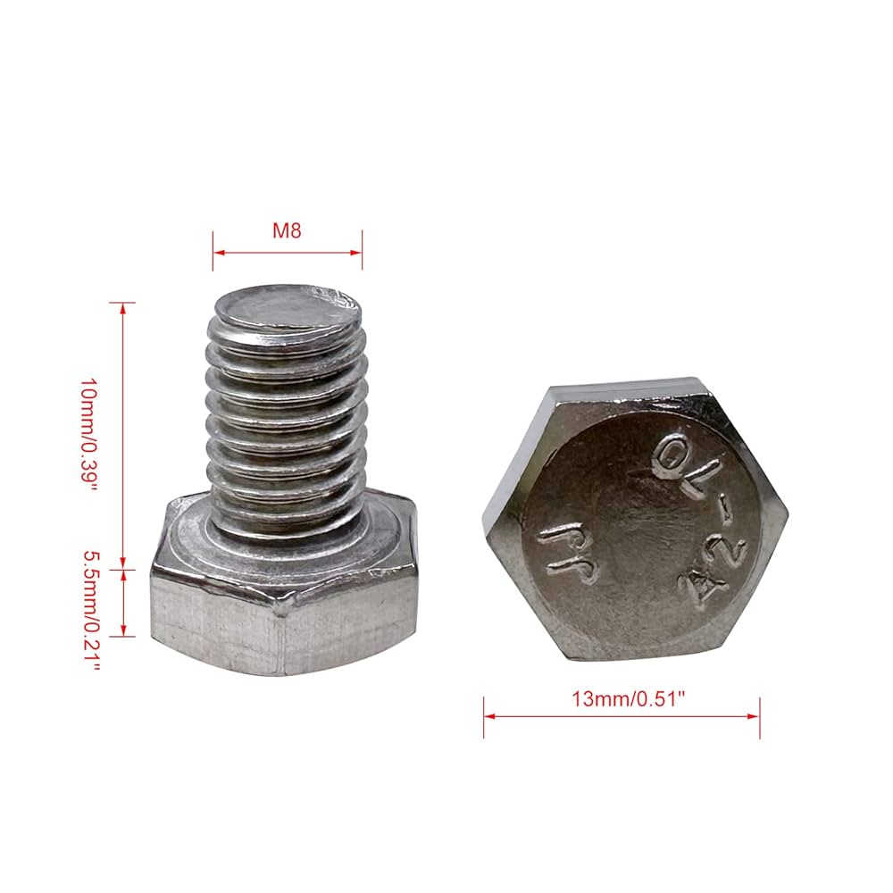 ステンレス寸法ボルト 【8mm】10本  【10mm】11本〈まとめ売り〉 水本 ステンレス 寸切ボルト BC-8M50 M8 全長 50mm 【10個入