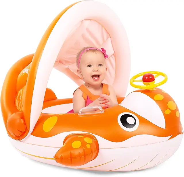 Bouée de natation pour bébé Peradix avec toit pare-soleil, 9-36 mois