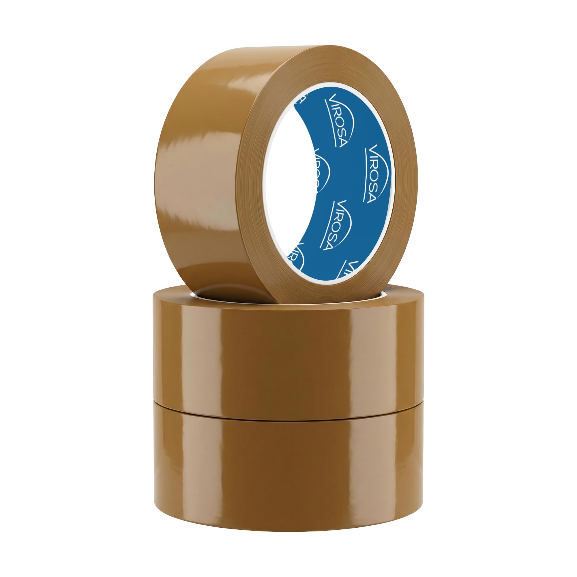 VIROSA EXTRA VALUE Packing Roll Set – 48mm x 66m – 3 Rolls Brown Heavy Duty Packaging for Moving, Shipping & Storage Boxes