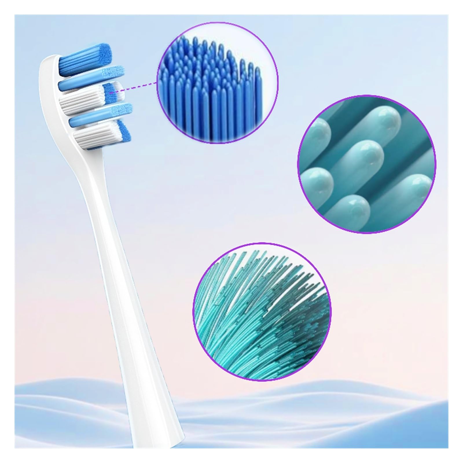 Cabezal De Cepillo De Dientes De Repuesto.Compatible Para Usmile Y4 Y10 Y1S Y20 Y10PRO Y20PRO Cepillo De Dientes Eléctrico(White 8PCS)