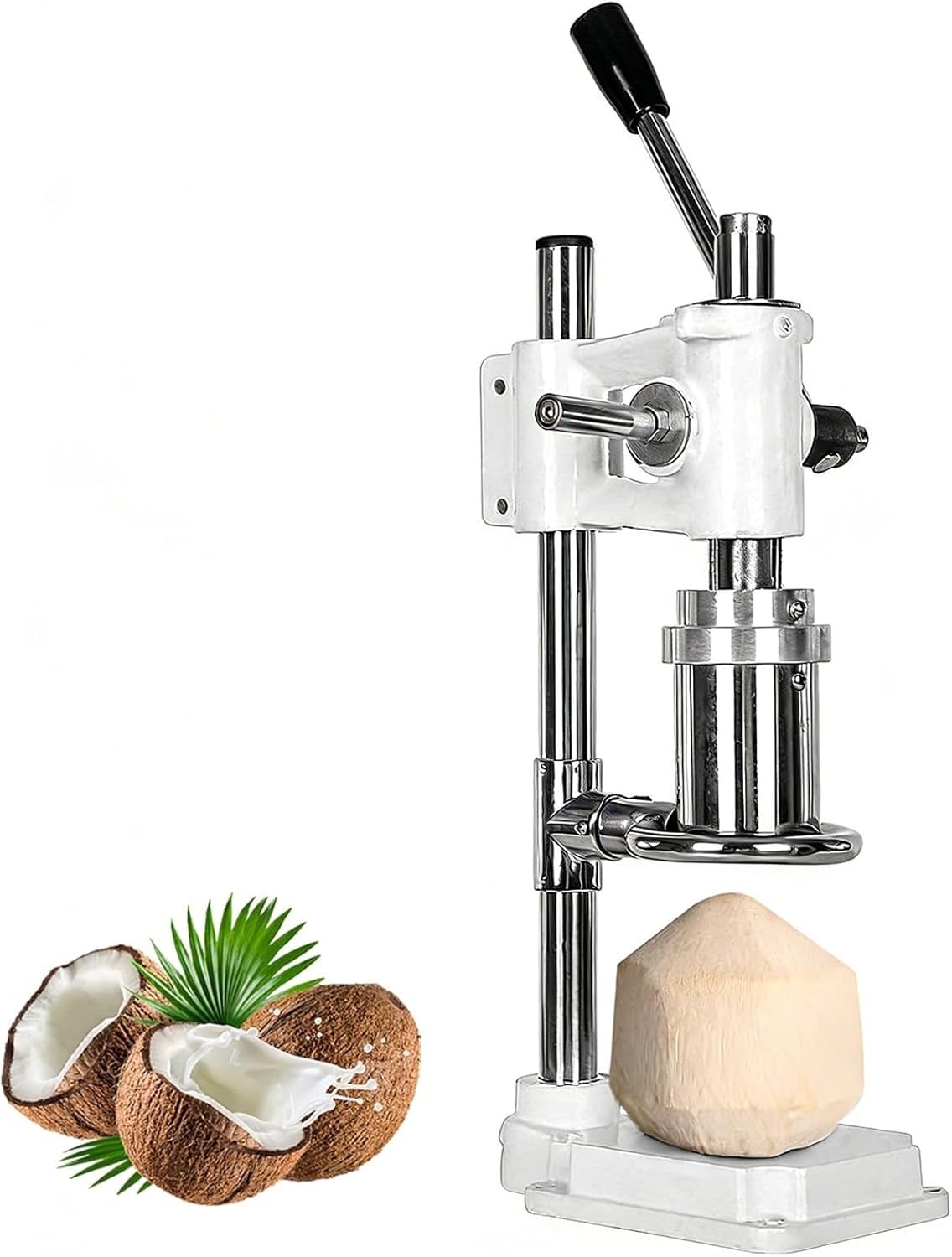 Noix de coco tendre difficile à ouvrir ? Utilisez notre poinçonneuse verticale