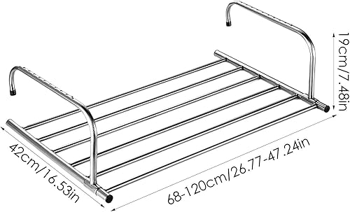 Miniatura 7 de Outdoor Clothes Drying Rack, 10 Levels Adjustment Outdoor Drying Rack, Balcony Clothes Airer, Clothes Dryer, Tendederos De Ropa Para Secar Interior,