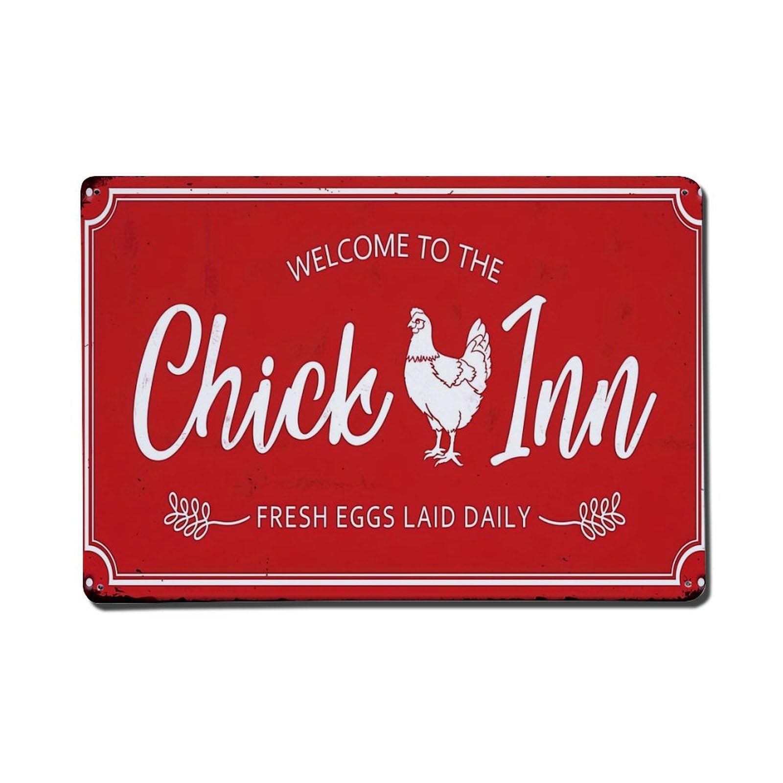 Nestemfo Vintage Welcome To The Chick Inn Tin Sign Metal Sign, Living Room,Bar, Home, Bedroom Wall Decor,Retro Metal Poster 8X12 Inches