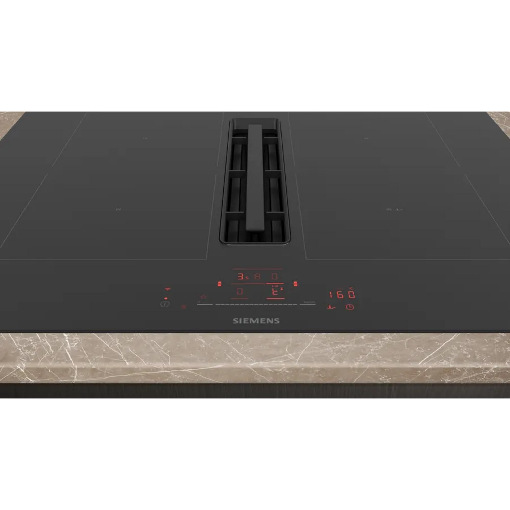 Siemens ED711HQ26E iQ500, inteligentna płyta indukcyjna z okapem, szerokość 70 cm, bezramkowa płyta kuchenna, samowystarczalna płyta kuchenna, touchSlider, indukcja kombi do dużej powierzchni