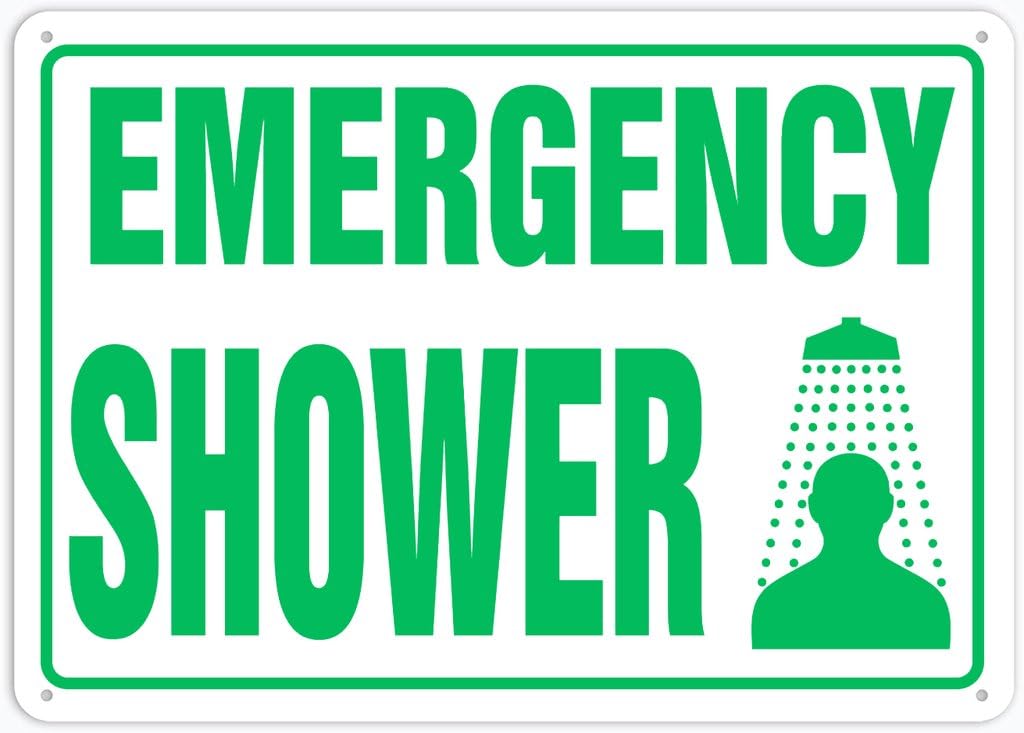 8"x12" Rust Free Aluminum Metal Sign - Emergency Shower - Weatherproof, Heavy Duty - For Home & Business