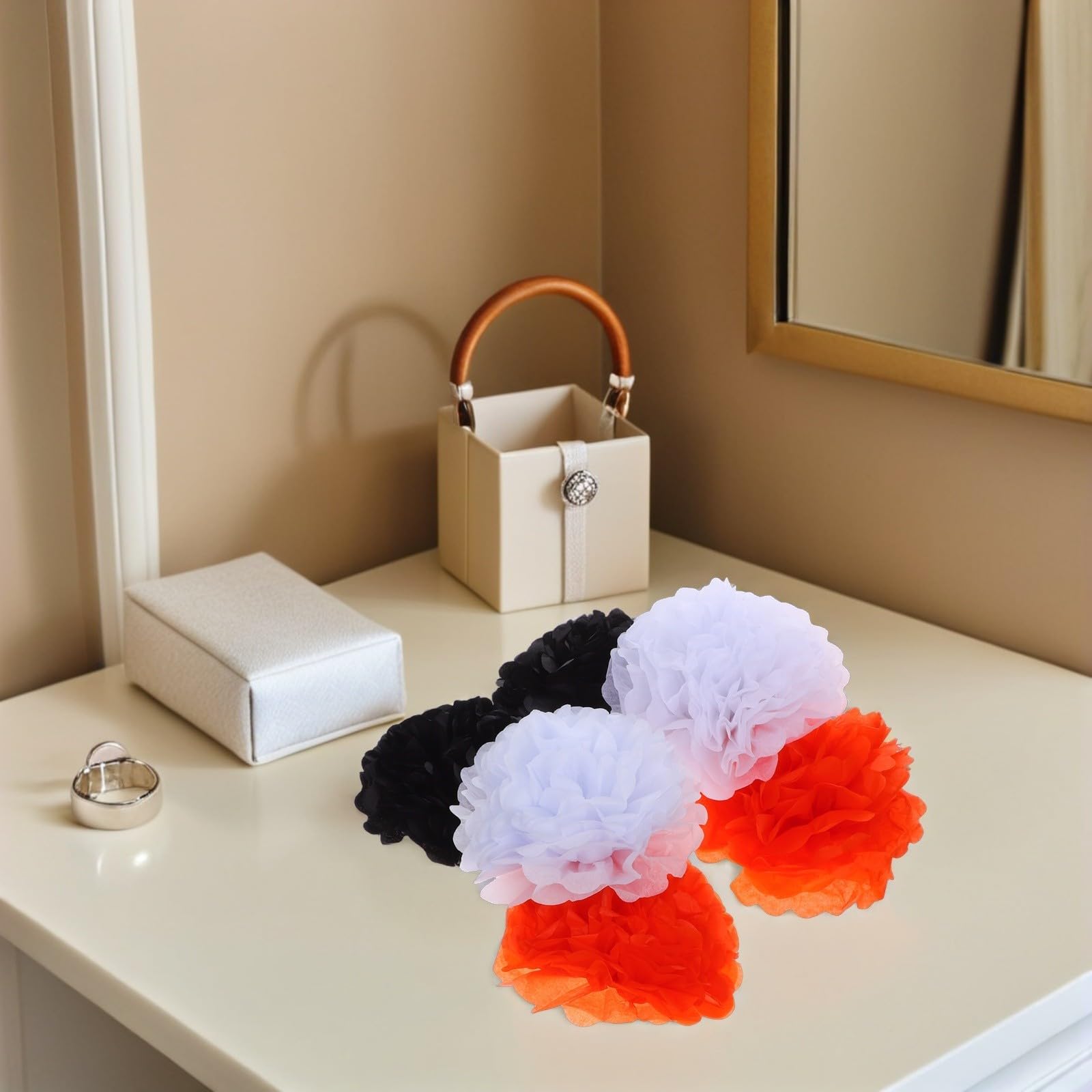 90 Stück Papier Pompons aus Seidenpapier für Hochzeit und Party Deko