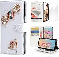 Vista 9 de STENES Bling SSBLDwSPSeries-15 - Funda de piel con tapa y protector de pantalla, diseño 3D hecho a mano