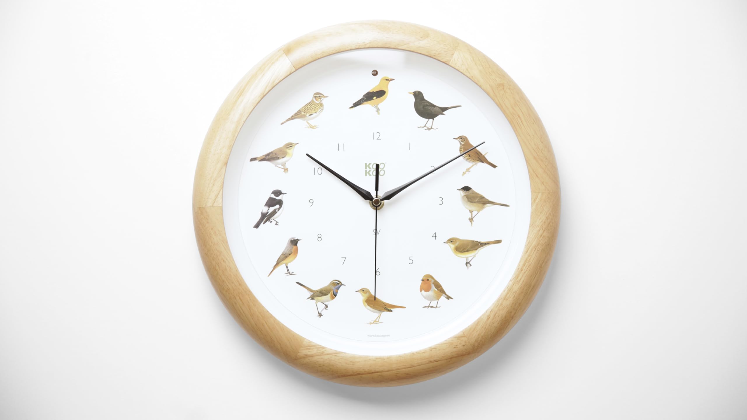 Amazon.co.jp: KOOKOO Singvögel Wood Grain Color Singing Wall Clock  