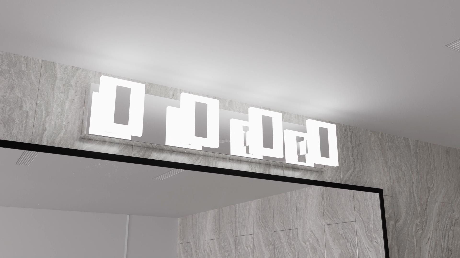 Image of Modern LED Chrome Vanity Lights Over Mirror, 6 Light Acrylic Stainless Steel Bathroom Lighting Fixtures for Bathroom, 6000K Cool Light