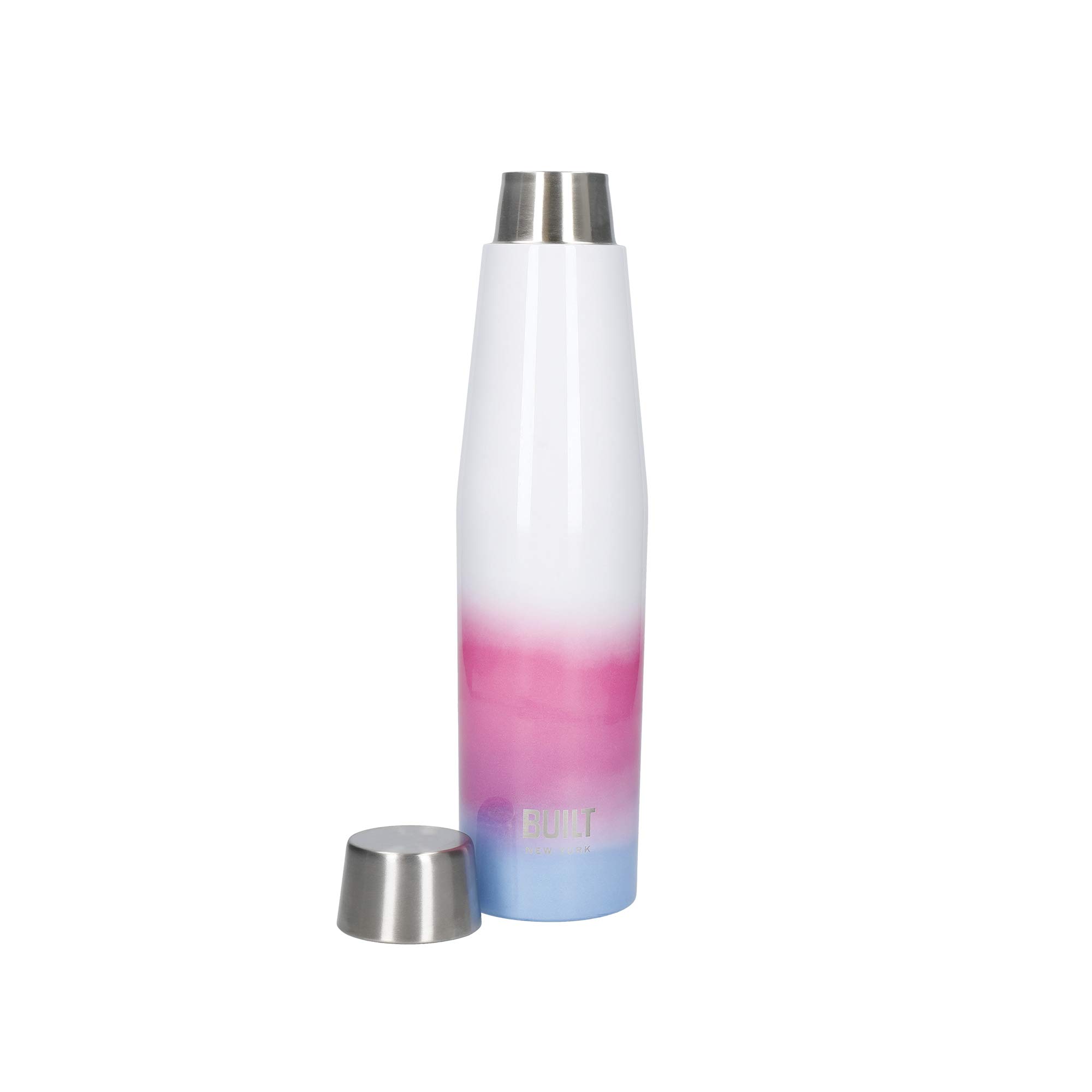 BUILT Apex - Bouteille Isotherme avec Bouchon Hermétique, 100% Réutilisable, Sans BPA, Gourde en Acier Inoxydable 18/10, 540 ml, Motif "Interactive"