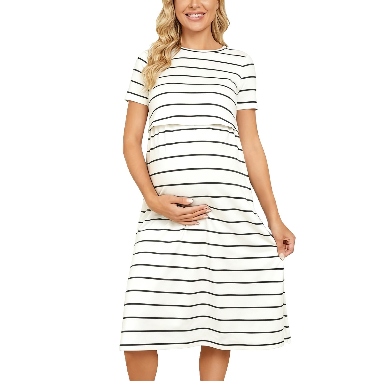 Generisch Pantalones de maternidad de invierno con pierna recta, cintura alta por encima del vientre, muy elásticos y transpirables