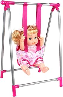 Doll Stroller Playset baby doll car seat baby doll highchair Kid Stroller Toys,Lightweight Doll Stroller Playset,Baby Stroller Car Seat for Dolls,Doll Nursery Role Play Playset, Swing Crib Toy