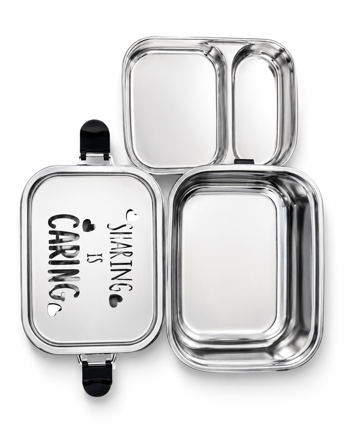 Stainless Steel Leakproof Tiffin Box for School, Office| 650ML Square Lunch Box for Kids | Durable Rectangle Steel Box with Inner Container & Lock Clip-image-49