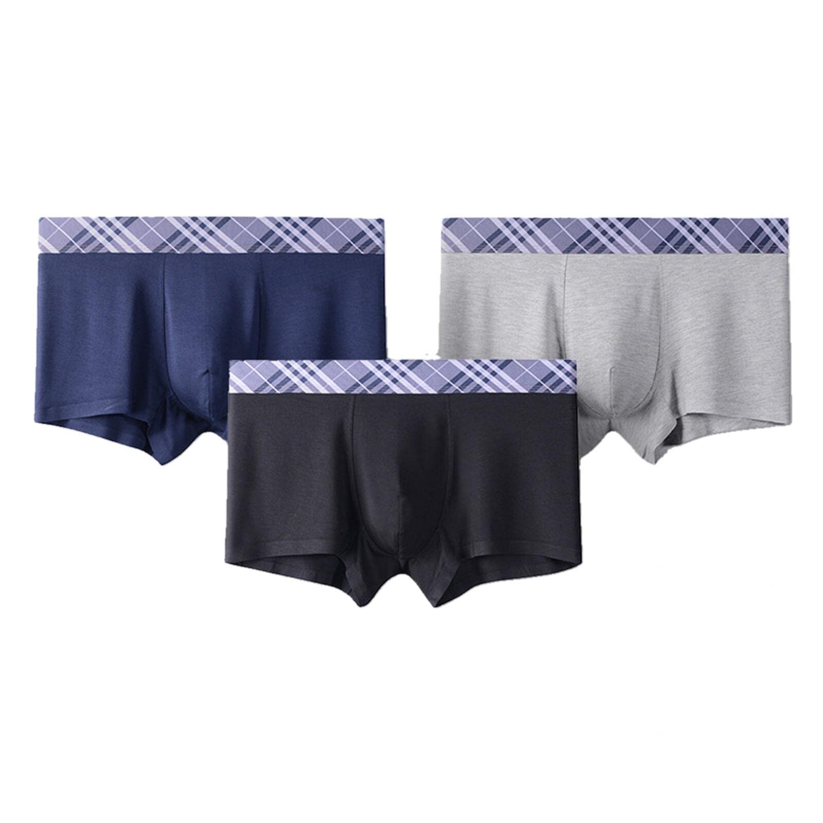 Boxer Uomo Tinta Unita Autunno Inverno Mid-Waist Color Solid Color Traspirante Uomo Modal Seamless Boxer Slips 3 Packs